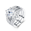 Twintwist 3 Carat Moissanite Bridal Set Ring in Sterling Silver
