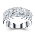 Deco Moissanite Band Ring in Sterling Silver