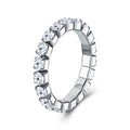 Filante Moissanite Eternity Band Ring in Sterling Silver