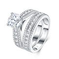 Splendida 2 Carat Moissanite Bridal Set Ring in Sterling Silver