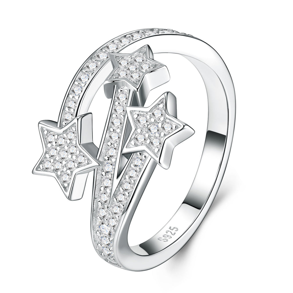 Stelle Moissanite Star Ring in Sterling Silver