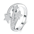 Stelle Moissanite Star Ring in Sterling Silver