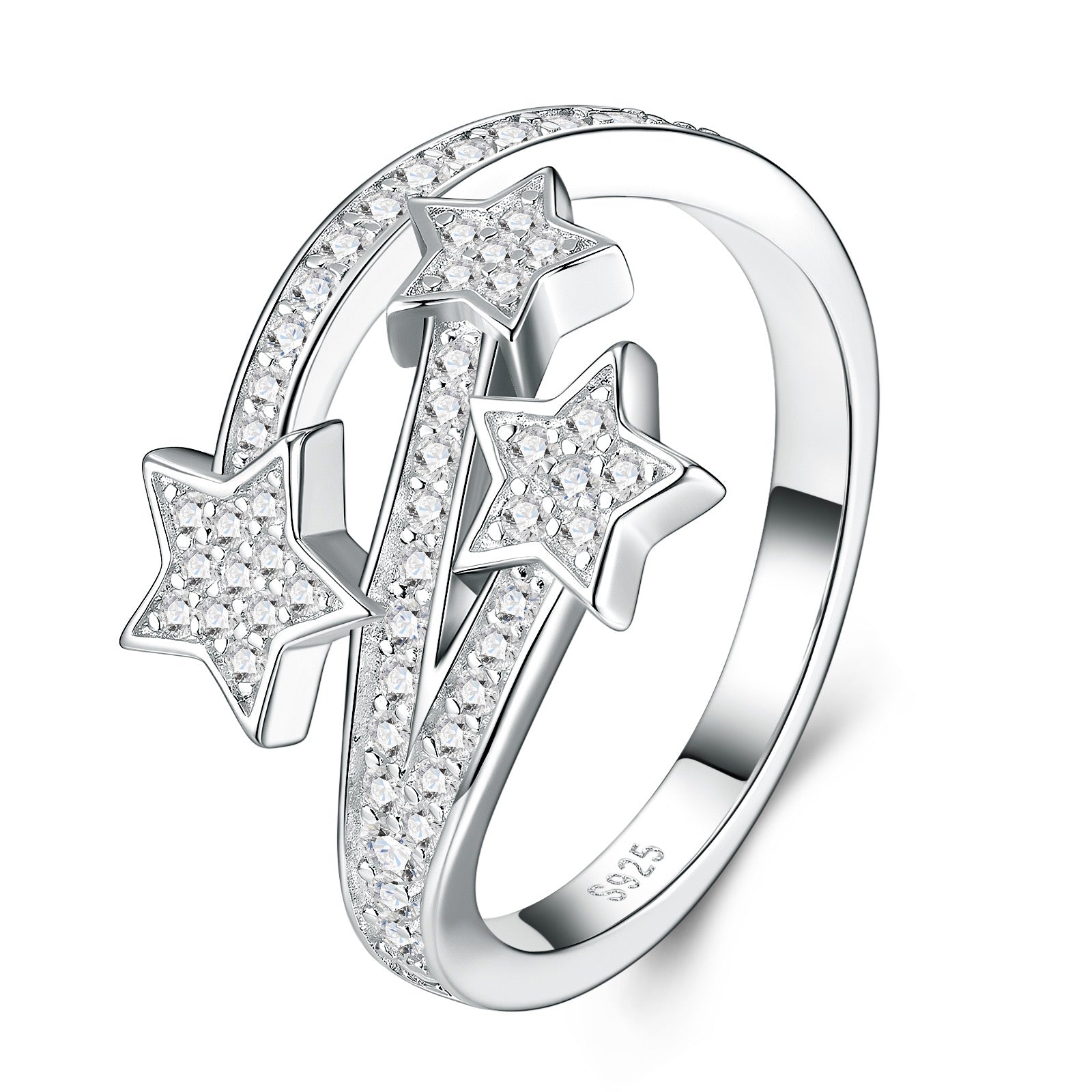 Stelle Moissanite Star Ring in Sterling Silver