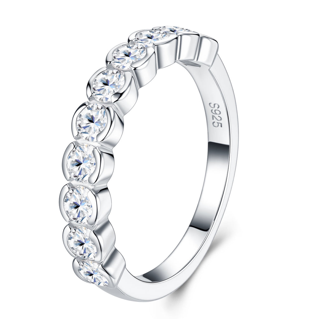 Fiorellina Moissanite Eternity Band Ring in Sterling Silver