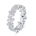 Ghirlanda Moissanite Eternity Band Ring in Sterling Silver