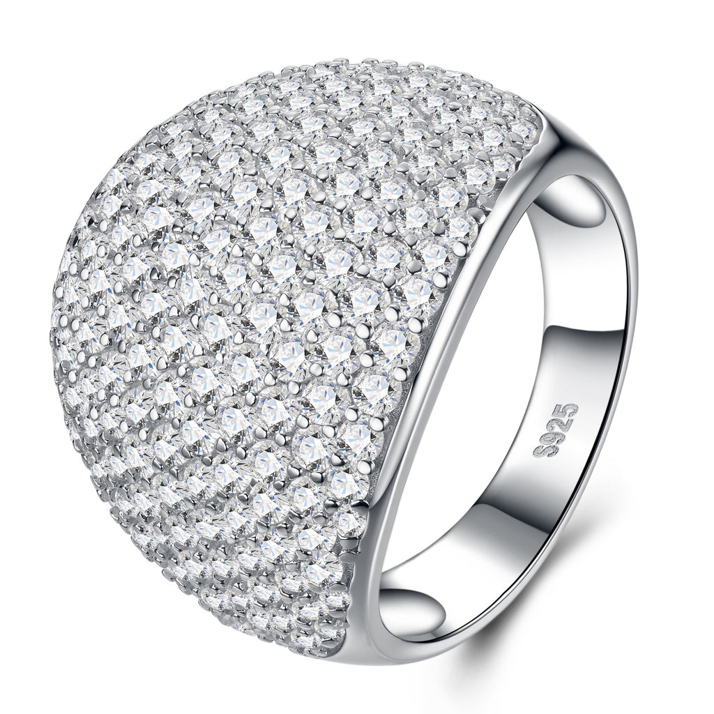 Duomo Moissanite Band Ring in Sterling Silver