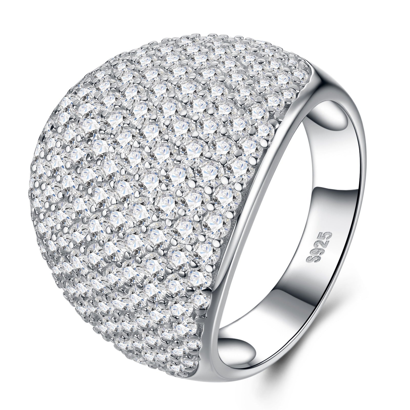 Duomo Moissanite Band Ring in Sterling Silver
