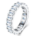 Lineare Moissanite Eternity Band Ring in Sterling Silver