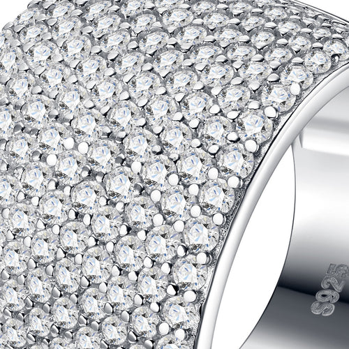 Colle Moissanite Band Ring in Sterling Silver — detail