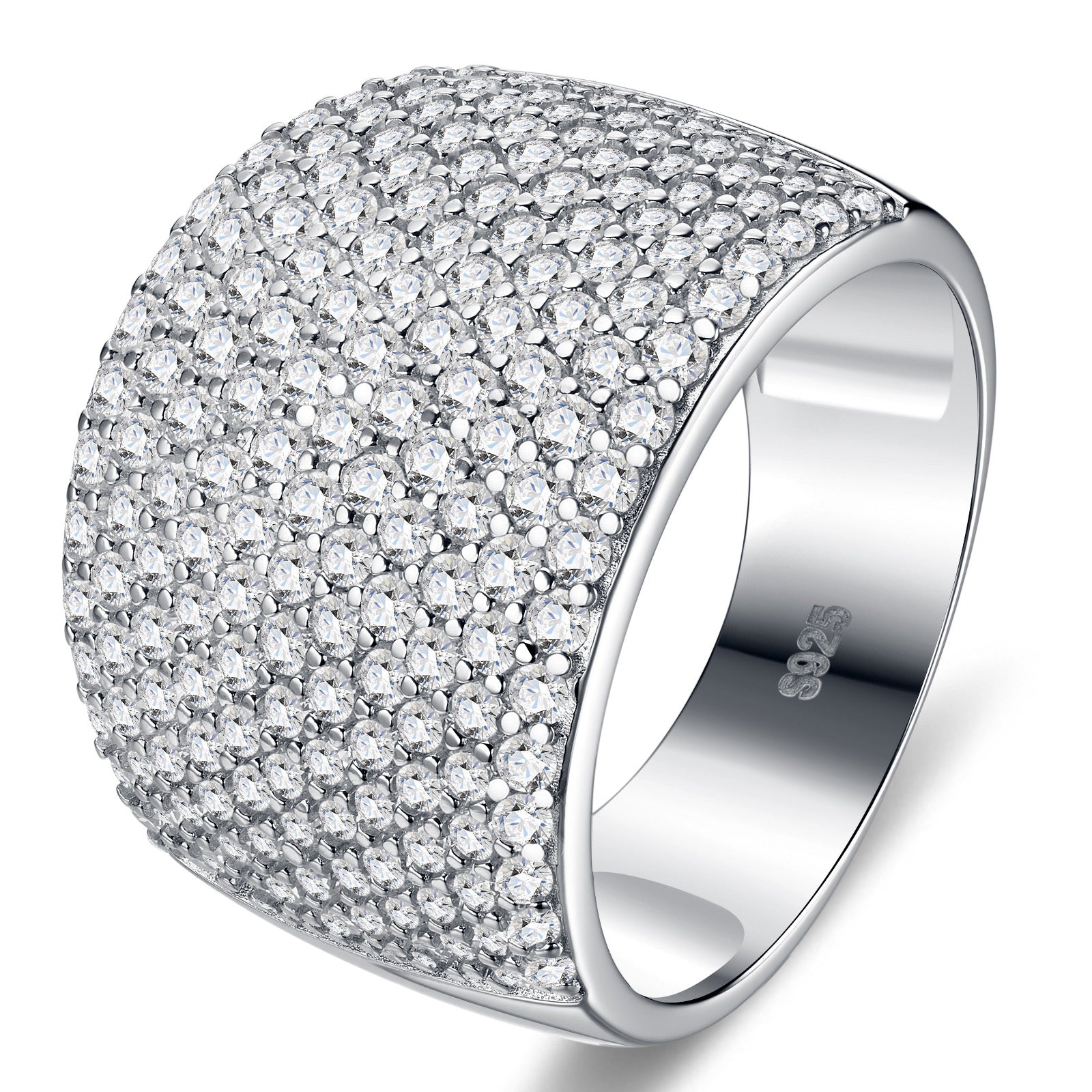 Colle Moissanite Band Ring in Sterling Silver