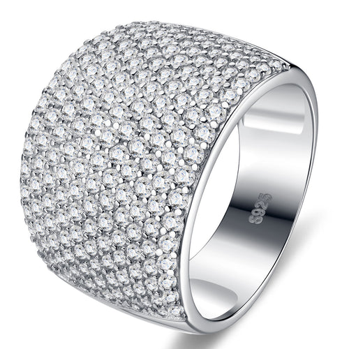 Colle Moissanite Band Ring in Sterling Silver