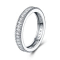 Duplice Moissanite Eternity Band Ring in Sterling Silver