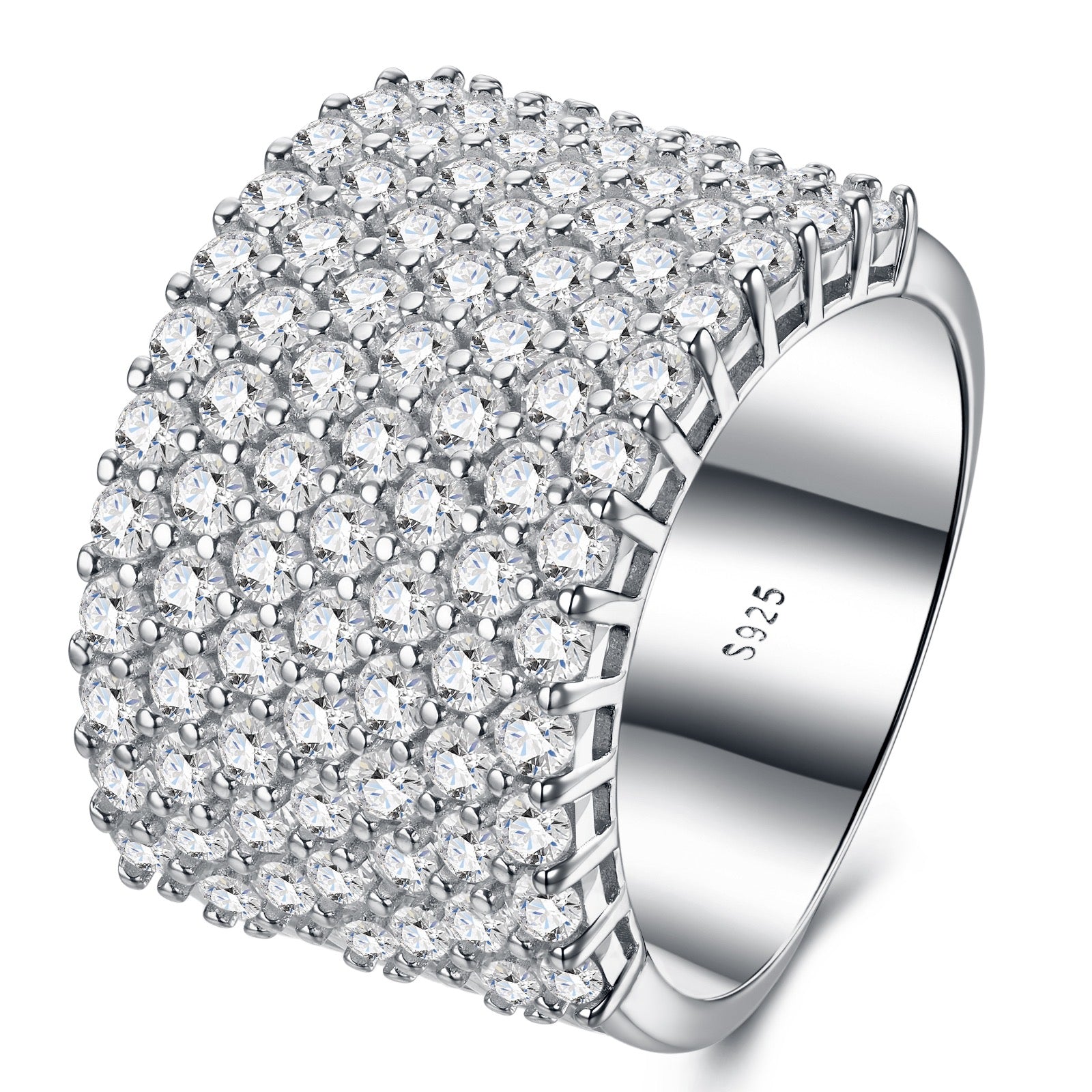 Massiccia Moissanite Band Ring in Sterling Silver