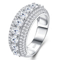 Doppio Moissanite Band Ring in Sterling Silver