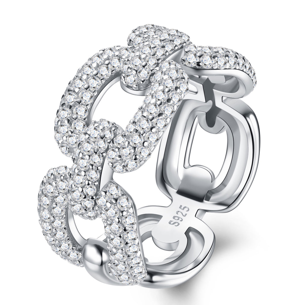 Maglia Moissanite Band Ring in Sterling Silver