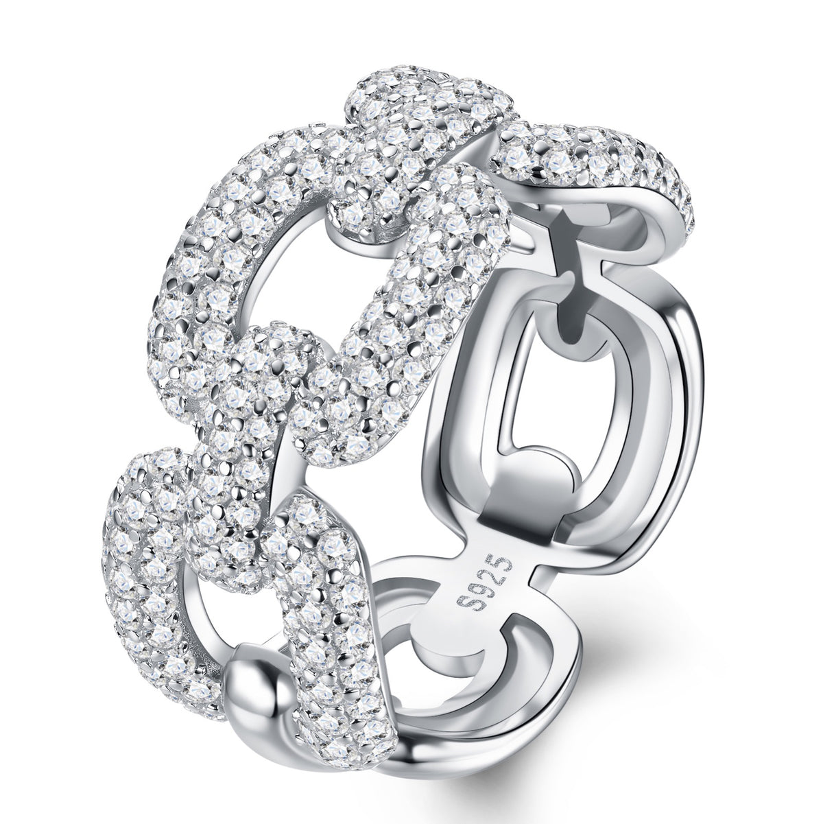 Maglia Moissanite Band Ring in Sterling Silver