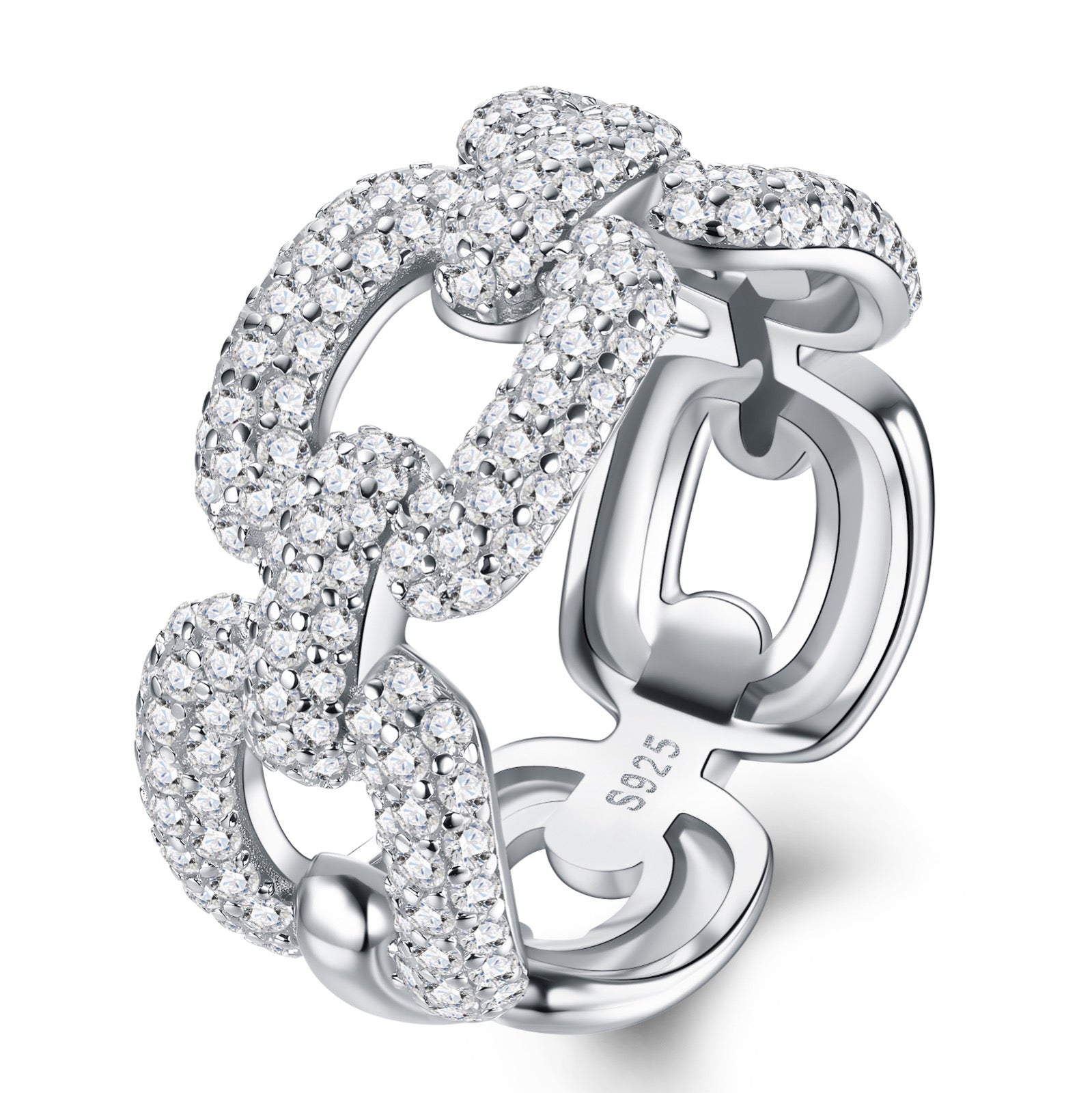 Maglia Moissanite Band Ring in Sterling Silver