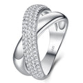 Incrocione Moissanite Band Ring in Sterling Silver