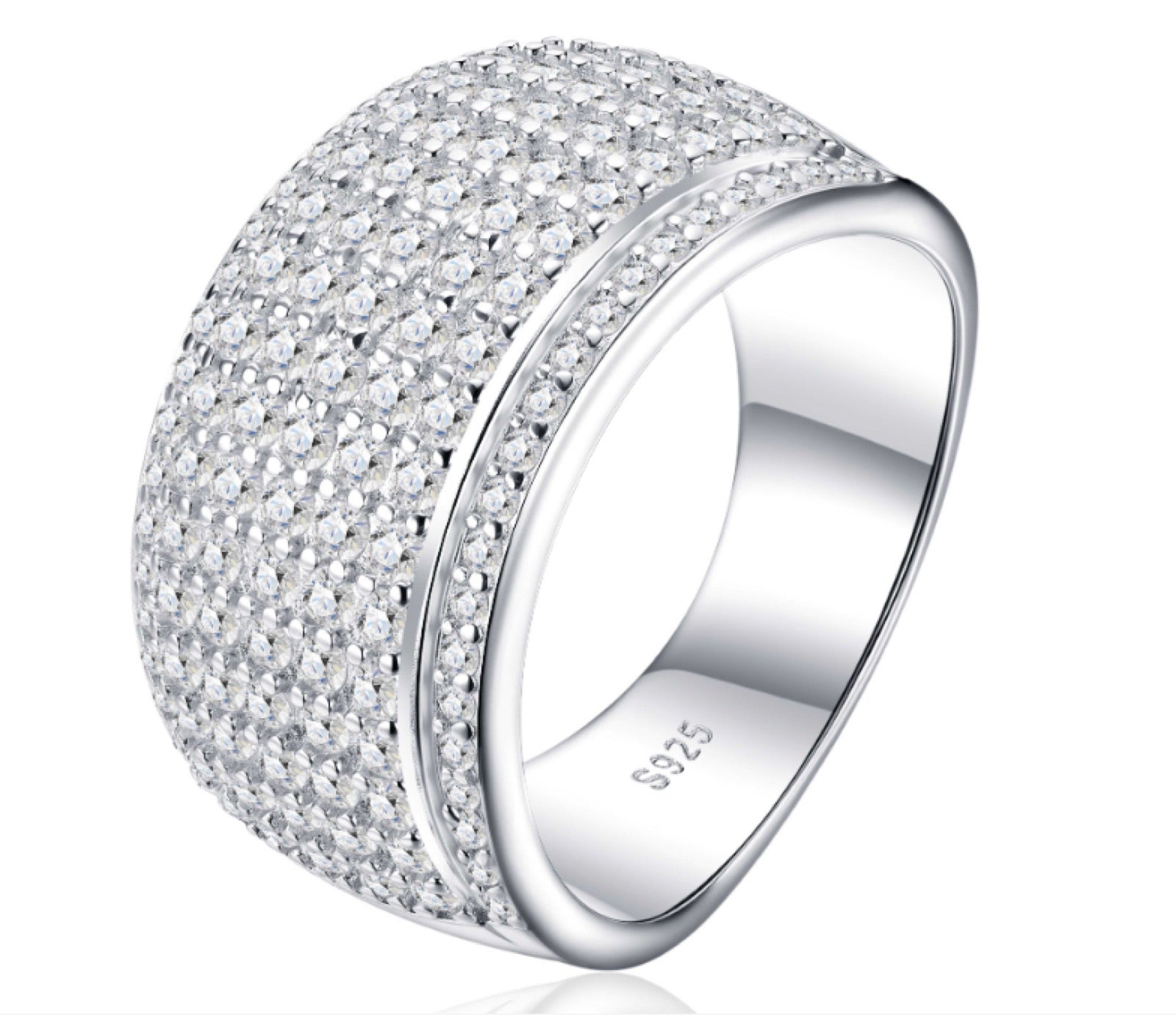 Larghissima Moissanite Band Ring in Sterling Silver