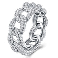 Catenella Moissanite Band Ring in Sterling Silver