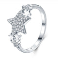 Stellata Moissanite Star Ring in Sterling Silver