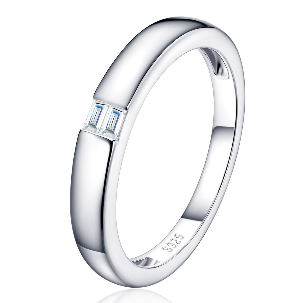 Lineetta Moissanite Band Ring in Sterling Silver