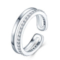 Aperto Moissanite Band Ring in Sterling Silver