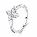 Trifiore Moissanite Cluster Ring in Sterling Silver