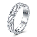 Romana Moissanite Band Ring in Sterling Silver