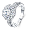 Fioralo 1 Carat Moissanite Halo Ring in Sterling Silver