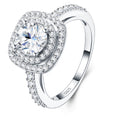 Doppioalo 1 Carat Moissanite Halo Ring in Sterling Silver