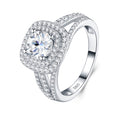 Duplohalo 1 Carat Moissanite Halo Ring in Sterling Silver