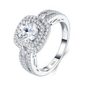 Cushionvale 1 Carat Moissanite Halo Ring in Sterling Silver