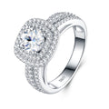 Sovrana 1 Carat Moissanite Halo Ring in Sterling Silver
