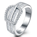 Trittica Moissanite Band Ring in Sterling Silver