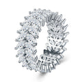 Fogliame Moissanite Eternity Band Ring in Sterling Silver