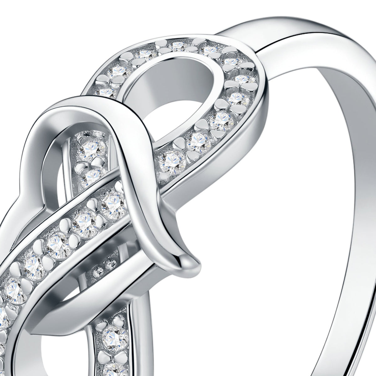 Groppo Moissanite Band Ring in Sterling Silver — detail