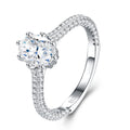 Ovalella Oval-Cut Moissanite Solitaire Ring in Sterling Silver
