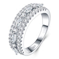 Trecci Moissanite Band Ring in Sterling Silver