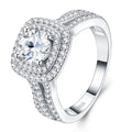 Bisalo 1 Carat Moissanite Halo Ring in Sterling Silver