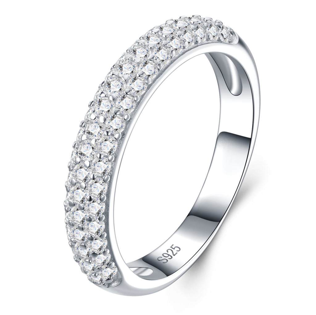 Filetta Moissanite Band Ring in Sterling Silver