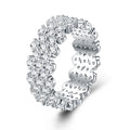 Corona Moissanite Eternity Band Ring in Sterling Silver