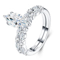 Freccia Marquise-Cut Moissanite Solitaire Ring in Sterling Silver
