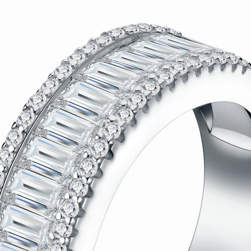 Canalona Moissanite Band Ring in Sterling Silver — detail