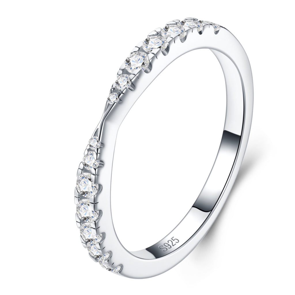 Filina Moissanite Band Ring in Sterling Silver