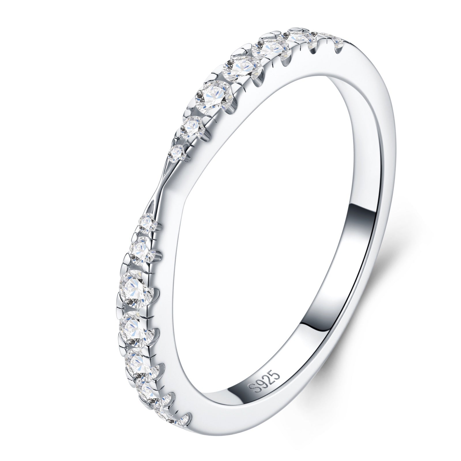 Filina Moissanite Band Ring in Sterling Silver