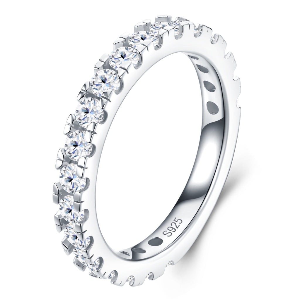 Ritmica Moissanite Eternity Band Ring in Sterling Silver