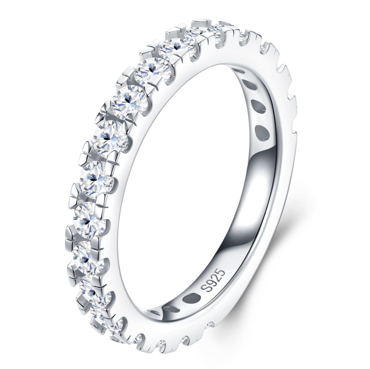Ritmica Moissanite Eternity Band Ring in Sterling Silver