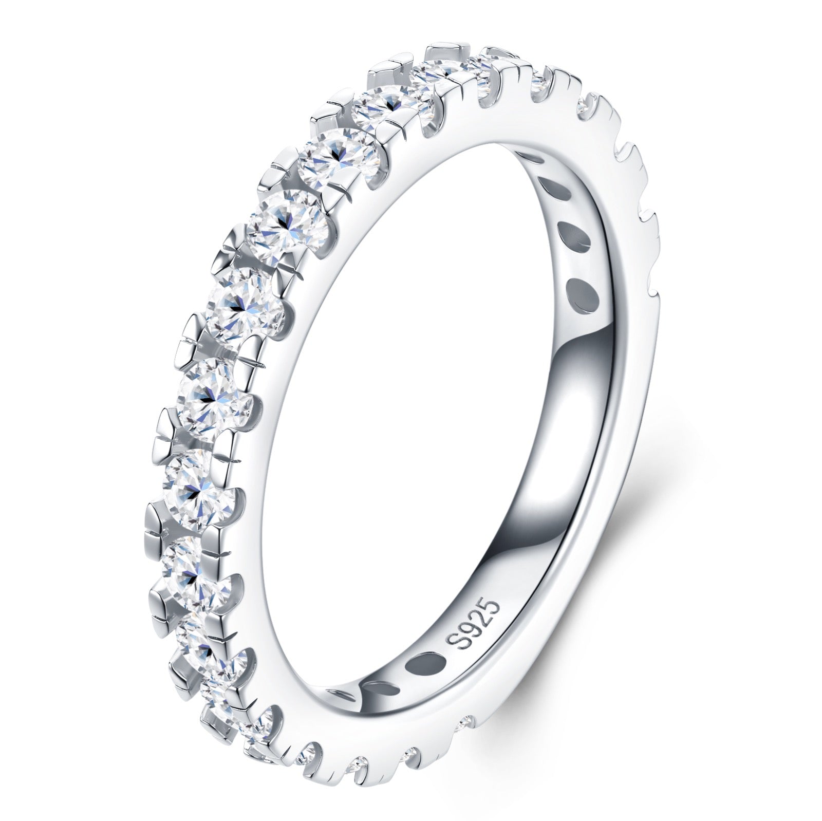 Ritmica Moissanite Eternity Band Ring in Sterling Silver