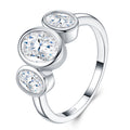 Doppia Oval-Cut Moissanite Two-Stone Ring in Sterling Silver